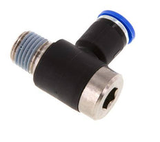 8mm x R1/4'' 90deg Winkel L-Form Steckfitting mit Außengewinde Messing/PA 66 NBR Innensechskant drehbar [2 Stück]
