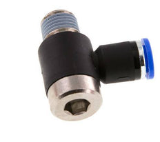 8mm x R1/4'' 90deg Winkel L-Form Steckfitting mit Außengewinde Messing/PA 66 NBR Innensechskant drehbar [2 Stück]