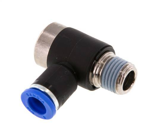 8mm x R1/4'' 90deg Winkel L-Form Steckfitting mit Außengewinde Messing/PA 66 NBR Innensechskant drehbar [2 Stück]