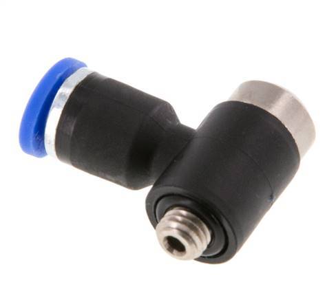3mm x M 5 90Grad Winkel L-Form Steckverschraubung mit Außengewinde Messing/PA 66 NBR Innensechskant drehbar [2 Stück]