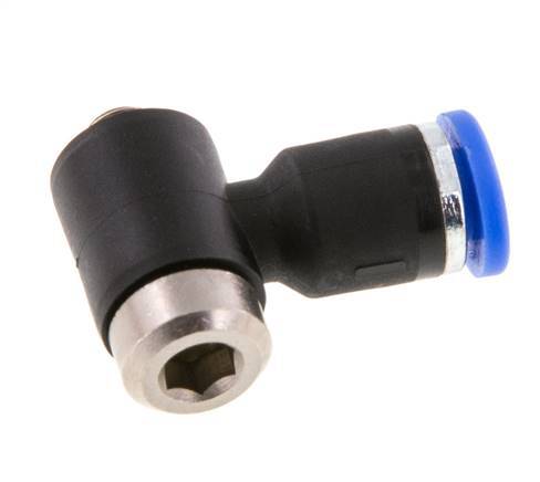 3mm x M 5 90Grad Winkel L-Form Steckverschraubung mit Außengewinde Messing/PA 66 NBR Innensechskant drehbar [2 Stück]