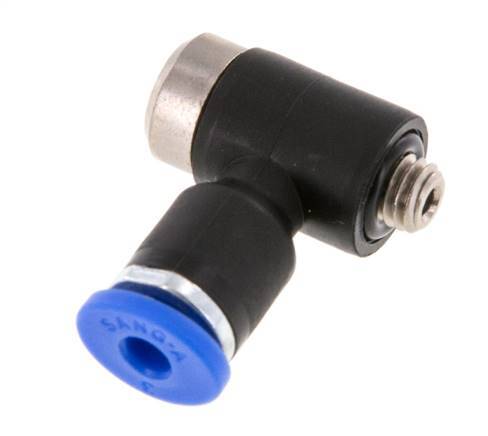 3mm x M 5 90Grad Winkel L-Form Steckverschraubung mit Außengewinde Messing/PA 66 NBR Innensechskant drehbar [2 Stück]