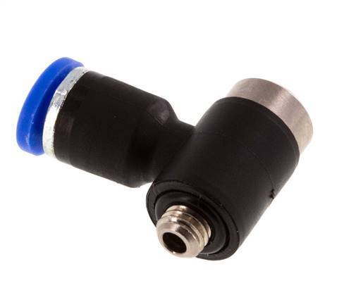 4mm x M 5 90Grad Winkel L-Form Steckverschraubung mit Außengewinde Messing/PA 66 NBR Innensechskant drehbar [2 Stück]