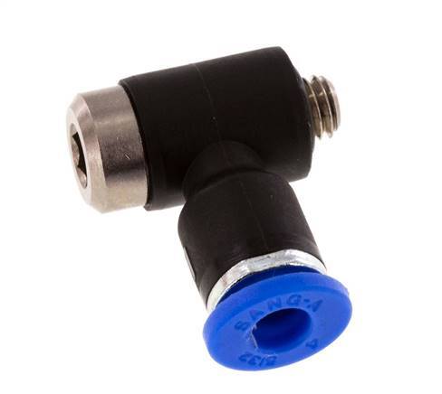 4mm x M 5 90Grad Winkel L-Form Steckverschraubung mit Außengewinde Messing/PA 66 NBR Innensechskant drehbar [2 Stück]
