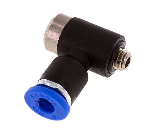 4mm x M 5 90Grad Winkel L-Form Steckverschraubung mit Außengewinde Messing/PA 66 NBR Innensechskant drehbar [2 Stück]