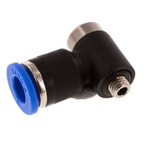 6mm x M 5 90Grad Winkel L-Form Steckverschraubung mit Außengewinde Messing/PA 66 NBR Innensechskant drehbar [2 Stück]