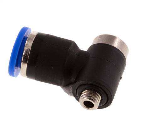 6mm x M 5 90Grad Winkel L-Form Steckverschraubung mit Außengewinde Messing/PA 66 NBR Innensechskant drehbar [2 Stück]