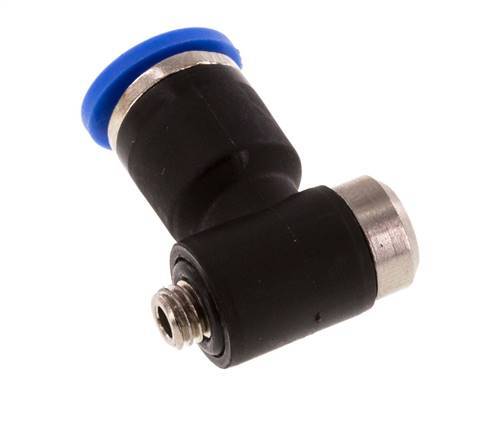 6mm x M 5 90Grad Winkel L-Form Steckverschraubung mit Außengewinde Messing/PA 66 NBR Innensechskant drehbar [2 Stück]