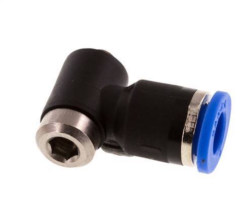 6mm x M 5 90Grad Winkel L-Form Steckverschraubung mit Außengewinde Messing/PA 66 NBR Innensechskant drehbar [2 Stück]