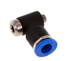 6mm x M 5 90Grad Winkel L-Form Steckverschraubung mit Außengewinde Messing/PA 66 NBR Innensechskant drehbar [2 Stück]