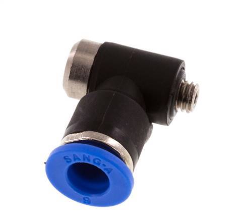 6mm x M 5 90Grad Winkel L-Form Steckverschraubung mit Außengewinde Messing/PA 66 NBR Innensechskant drehbar [2 Stück]