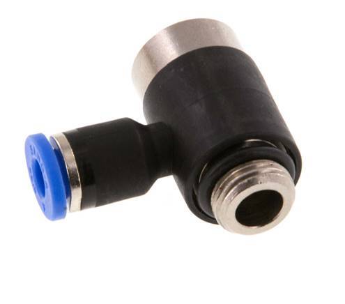 4mm x G1/8'' 90deg Winkel L-Form Steckfitting mit Außengewinde Messing/PA 66 NBR Innensechskant drehbar [2 Stück]