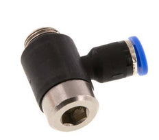 4mm x G1/8'' 90deg Winkel L-Form Steckfitting mit Außengewinde Messing/PA 66 NBR Innensechskant drehbar [2 Stück]