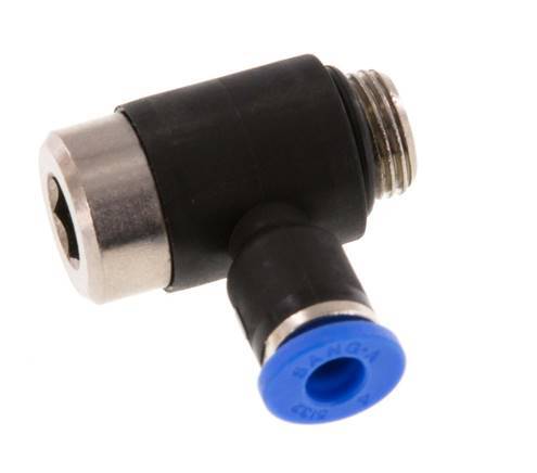 4mm x G1/8'' 90deg Winkel L-Form Steckfitting mit Außengewinde Messing/PA 66 NBR Innensechskant drehbar [2 Stück]