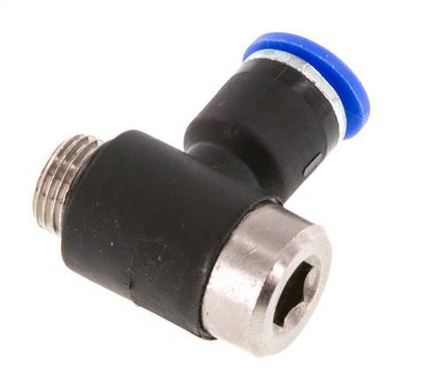 6mm x G1/8'' 90deg Winkel L-Form Einsteckverschraubung mit Außengewinde Messing/PA 66 NBR Innensechskant drehbar [2 Stück]