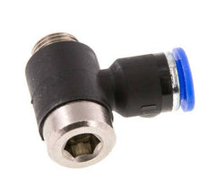 6mm x G1/8'' 90deg Elbow L-shape Push-in Fitting with Male Threads Brass/PA 66 NBR Inner Hexagon Rotatable [2 Pieces]