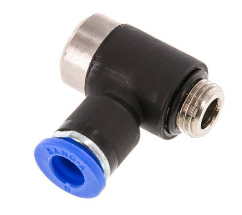 6mm x G1/8'' 90deg Winkel L-Form Einsteckverschraubung mit Außengewinde Messing/PA 66 NBR Innensechskant drehbar [2 Stück]