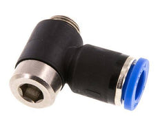 8mm x G1/8'' 90deg Winkel L-Form Steckfitting mit Außengewinde Messing/PA 66 NBR Innensechskant drehbar [2 Stück]