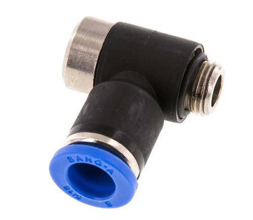 8mm x G1/8'' 90deg Winkel L-Form Steckfitting mit Außengewinde Messing/PA 66 NBR Innensechskant drehbar [2 Stück]