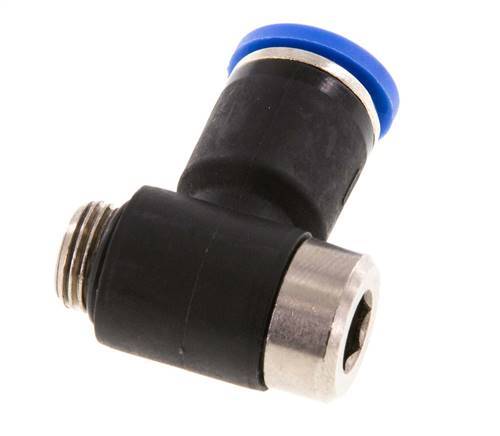 8mm x G1/8'' 90deg Winkel L-Form Steckfitting mit Außengewinde Messing/PA 66 NBR Innensechskant drehbar [2 Stück]
