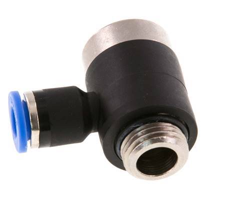 6mm x G1/4'' 90deg Winkel L-Form Einsteckverschraubung mit Außengewinde Messing/PA 66 NBR Innensechskant drehbar [2 Stück]
