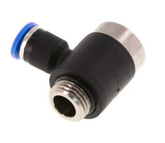 6mm x G1/4'' 90deg Winkel L-Form Einsteckverschraubung mit Außengewinde Messing/PA 66 NBR Innensechskant drehbar [2 Stück]