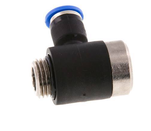 6mm x G1/4'' 90deg Winkel L-Form Einsteckverschraubung mit Außengewinde Messing/PA 66 NBR Innensechskant drehbar [2 Stück]
