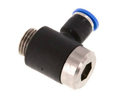 6mm x G1/4'' 90deg Winkel L-Form Einsteckverschraubung mit Außengewinde Messing/PA 66 NBR Innensechskant drehbar [2 Stück]