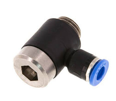6mm x G1/4'' 90deg Winkel L-Form Einsteckverschraubung mit Außengewinde Messing/PA 66 NBR Innensechskant drehbar [2 Stück]