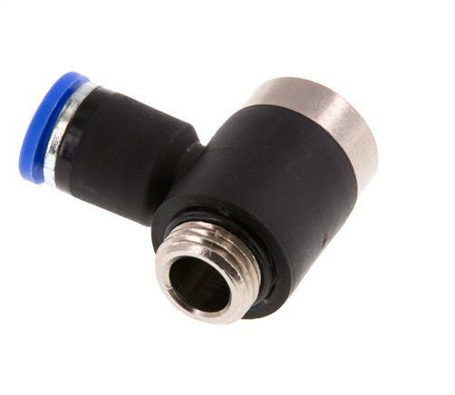 8mm x G1/4'' 90deg Winkel L-Form Einsteckverschraubung mit Außengewinde Messing/PA 66 NBR Innensechskant drehbar [2 Stück]