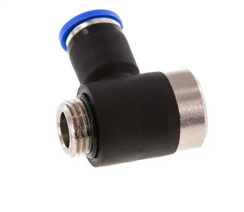 8mm x G1/4'' 90deg Winkel L-Form Einsteckverschraubung mit Außengewinde Messing/PA 66 NBR Innensechskant drehbar [2 Stück]