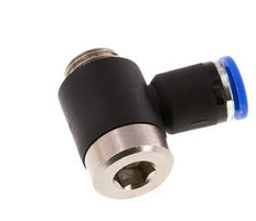 8mm x G1/4'' 90deg Winkel L-Form Einsteckverschraubung mit Außengewinde Messing/PA 66 NBR Innensechskant drehbar [2 Stück]