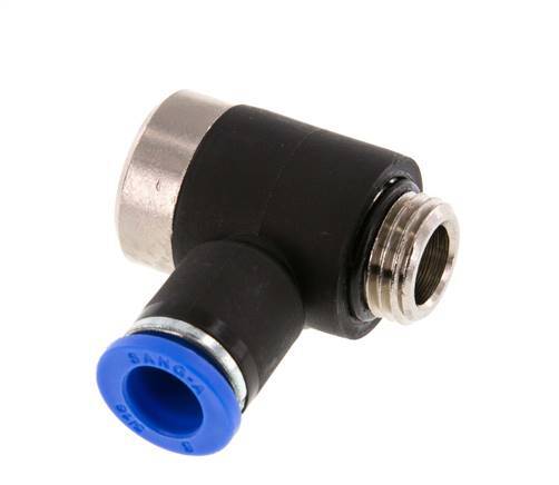 8mm x G1/4'' 90deg Winkel L-Form Einsteckverschraubung mit Außengewinde Messing/PA 66 NBR Innensechskant drehbar [2 Stück]
