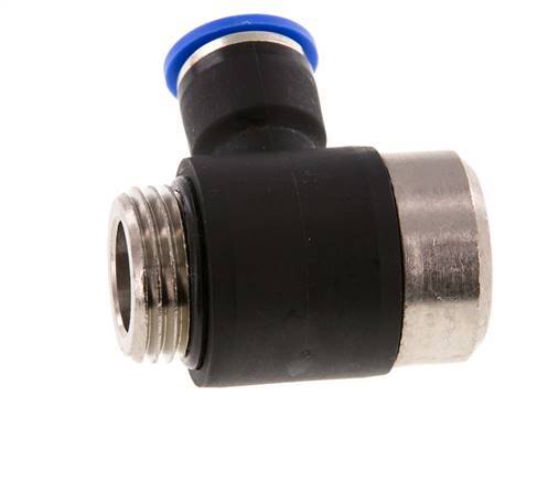 10mm x G1/2'' 90deg Elbow L-shape Push-in Fitting with Male Threads Brass/PA 66 NBR Inner Hexagon Rotatable