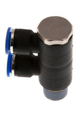10mm x R3/8'' 2-Wege-Verteiler-Steckverschraubung mit Außengewinde Messing/PA 66 NBR drehbar