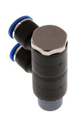 10mm x R3/8'' 2-Wege-Verteiler-Steckverschraubung mit Außengewinde Messing/PA 66 NBR drehbar