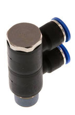 10mm x R3/8'' 2-Wege-Verteiler-Steckverschraubung mit Außengewinde Messing/PA 66 NBR drehbar