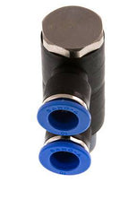 10mm x R3/8'' 2-Wege-Verteiler-Steckverschraubung mit Außengewinde Messing/PA 66 NBR drehbar