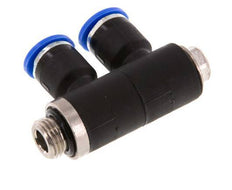 6mm x G1/8'' 2-Wege-Verteiler-Steckverschraubung mit Außengewinde Messing/PA 66 NBR drehbar