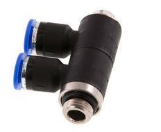 6mm x G1/8'' 2-Wege-Verteiler-Steckverschraubung mit Außengewinde Messing/PA 66 NBR drehbar