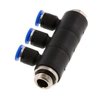 6mm x G1/4'' 3-Wege-Verteiler-Steckverschraubung mit Außengewinde Messing/PA 66 NBR drehbar