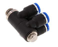 6mm x G1/8'' 4-Wege-Verteiler-Steckverschraubung mit Außengewinde Messing/PA 66 NBR drehbar