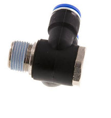 10mm x R3/8'' Double 90deg Elbow Push-in Fitting with Male Threads Brass/PA 66 NBR Rotatable