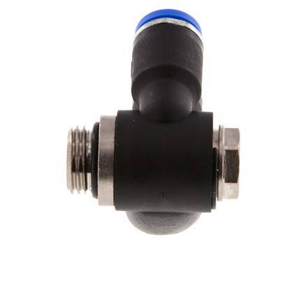 8mm x G1/4'' Doppeltes 90-Grad-Winkel-Steckfitting mit Außengewinde Messing/PA 66 NBR Drehbar