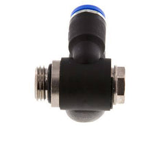 8mm x G1/4'' Doppeltes 90-Grad-Winkel-Steckfitting mit Außengewinde Messing/PA 66 NBR Drehbar