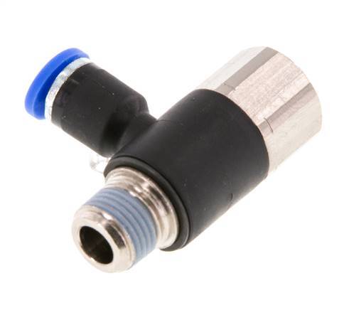 4mm x R1/8'' Winkel-Steckverschraubung mit Außen-Innengewinde Messing/PA 66 NBR drehbar [2 Stück]