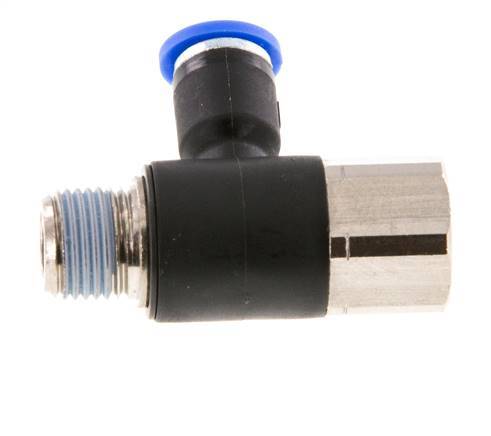 4mm x R1/8'' Winkel-Steckverschraubung mit Außen-Innengewinde Messing/PA 66 NBR drehbar [2 Stück]