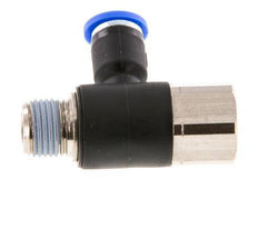 4mm x R1/8'' Winkel-Steckverschraubung mit Außen-Innengewinde Messing/PA 66 NBR drehbar [2 Stück]