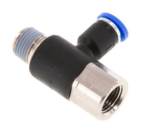 4mm x R1/8'' Winkel-Steckverschraubung mit Außen-Innengewinde Messing/PA 66 NBR drehbar [2 Stück]