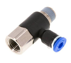 4mm x R1/8'' Winkel-Steckverschraubung mit Außen-Innengewinde Messing/PA 66 NBR drehbar [2 Stück]